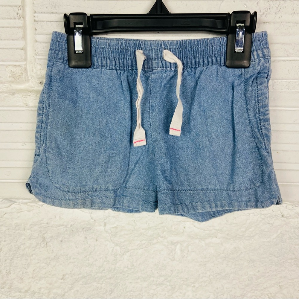 CARTERS Light Blue Denim Jean cotton Shorts with Drawstring size 2T